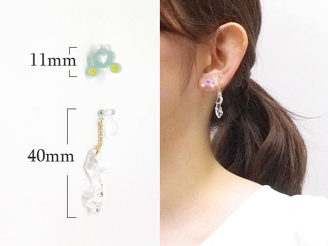 樹脂製 ガラスのミュール パステルカラーのかぼちゃの馬車のノンホールピアス イヤリング イアリングの通販はau Pay マーケット イヤリング専門店 ルクールロゼ