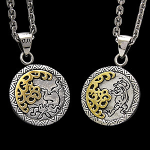 シルバーアクセサリー ペンダント・ネックレス 真鍮・ブラス 鳥獣戯画 国宝 蛙 兎 pe1643 ペンダントトップのみの通販は 5,702円