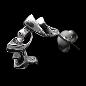 シルバーアクセサリー ピアス リボン リボン メンズピアス pi0381 両耳  