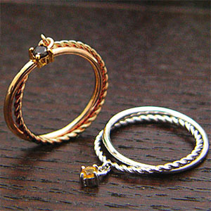 シルバーアクセサリー シルバーリング 指輪 レディース ２連リング レイヤード r0540の通販は 5,280円