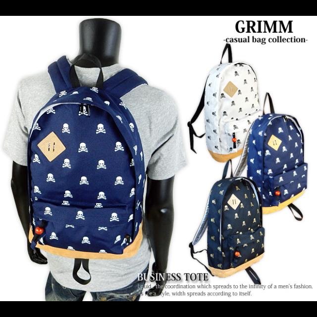 メンズ リュックサック デイパック スカル柄 フェイクスウェード切替 軽量 コーデュラー 紳士の通販は 5,206円