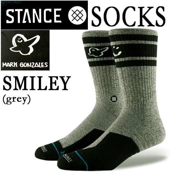 Stance スタンス Smily Grey Sock スケーターソックス Mark Gonzalesコラボ 男性靴下 メンズ ソックスの通販はau Pay マーケット サーフィンワールド