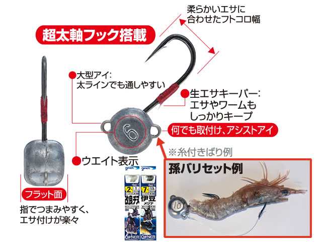 オーナー ｏｗｎｅｒ Jh 90 虫ヘッドパワー エサ釣り専用ジグヘッド 大物対応 超太軸 の通販はau Pay マーケット 釣り具の通販 つり具 ｔｅｎ