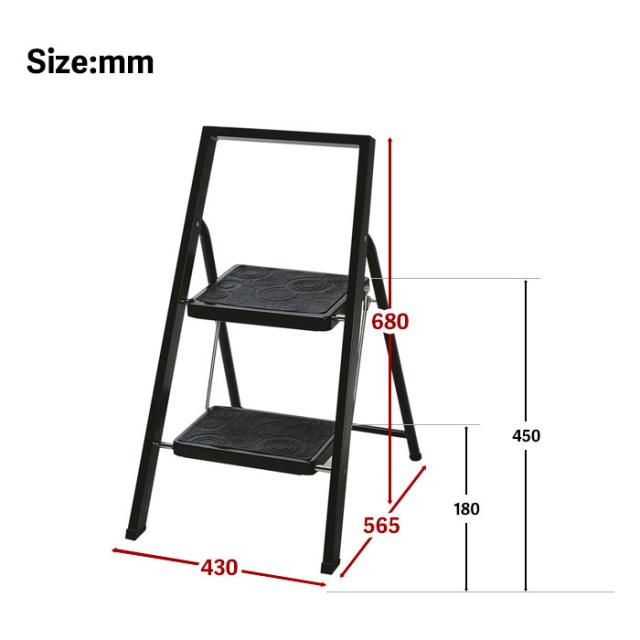 踏台 ふみ台 踏み台 ステップ 2段 折りたたみ ステップ踏み台 フットスツール いす スツール チェア 作業台 キッチン シンプル脚立_3