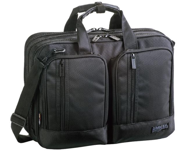 HR★☆GERMANE GEAR ブリーフケース パソコンケース ビジネス 3WAY メンズ B4F 41cm No26500-01 黒 [送料無料(一部地域を除く)]
