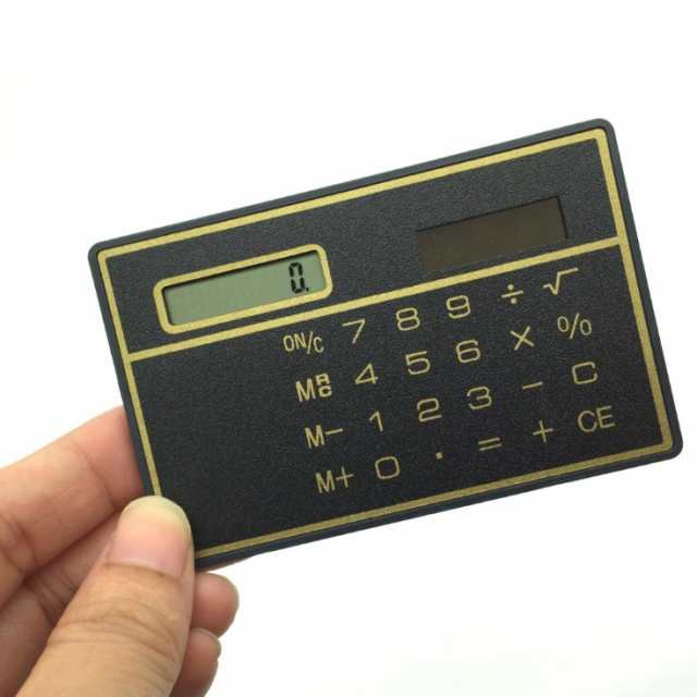 カード型 ソーラー電卓 《シルバー》 コンパクト 薄型 電卓[定形外郵便、送料無料、代引不可]