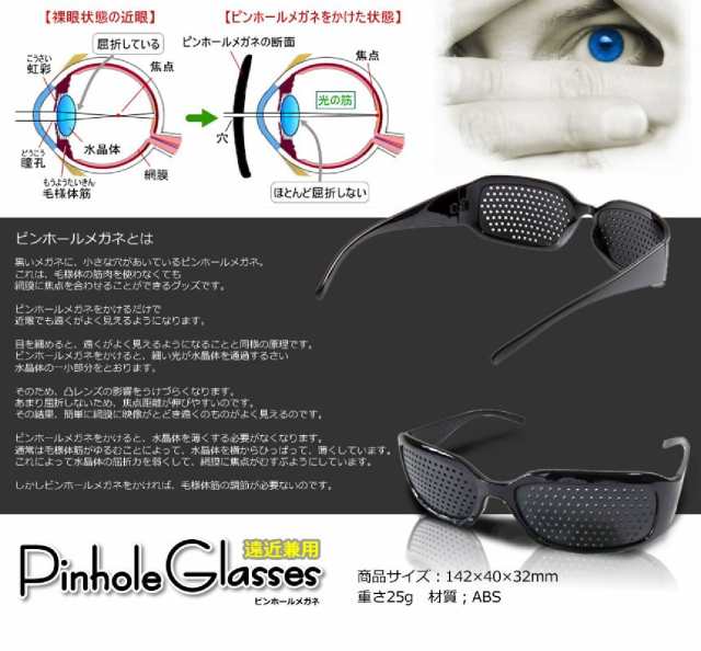 視力回復トレーニング Pinhole Glasses 遠近兼用ピンホールメガネ 疲れ目 リフレッシュ 眼筋力アップ 定形外郵便 送料無料 代引不可 の通販はau Pay マーケット ユウショウショップ