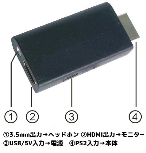 Ps2 To Hdmi コンバーター Ps2をhdmiテレビに接続 変換 アダプター 定形外郵便 送料無料 代引不可 の通販はau Pay マーケット ユウショウショップ