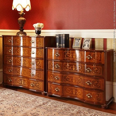 イタリア 家具 ヴェローナクラシック 丸脚5段チェスト W87cm 丸脚 輸入