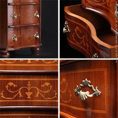 イタリア 家具 ヴェローナクラシック 丸脚5段チェスト W58cm 丸脚 輸入