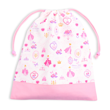 巾着袋 大 体操服袋 ツートーンタイプ プリンセスドレスで彩るパウダールーム ホワイト オックス ピンク N きんちゃくの通販はwowma Colorful Candy Style