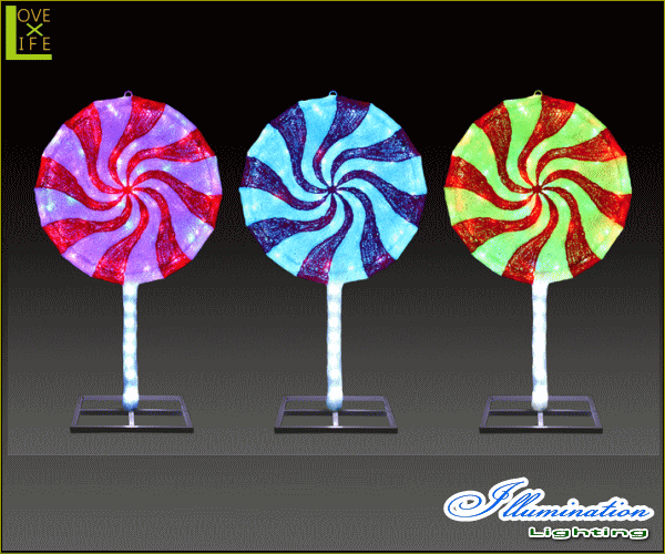 【イルミネーション】ロリポップ【RGB】【アート】【お菓子】【あめちゃん】【キャンディ】【あめ】【LED】【クリスタル】【電飾】【モチーフ】【クリスマス】【かわいい】_1