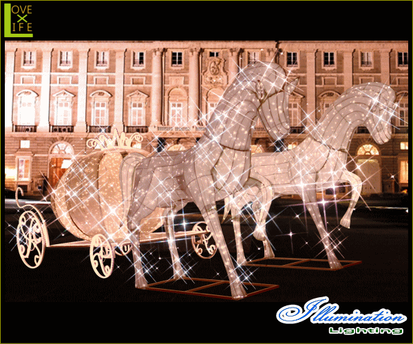 【大型用品】【イルミネーション】クラシック馬車【馬車】【馬】【ホース】【うま】【3D】【クリスマス】【電飾】【装飾】【飾り】【パーティ】【イベント】【光】【LED】【モチーフ】【オブジェ】_1