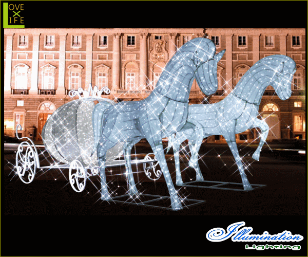 【大型用品】【イルミネーション】クラシック馬車【馬車】【馬】【ホース】【うま】【3D】【クリスマス】【電飾】【装飾】【飾り】【パーティ】【イベント】【光】【LED】【モチーフ】【オブジェ】
