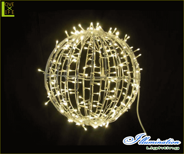 【イルミネーション】ワイヤーボール【M】【ゴールド】【ボール】【LED】【オブジェ】【エクステリア】【電飾】【モチーフ】【クリスマス】【クリスタル】【かわいい】【素敵】