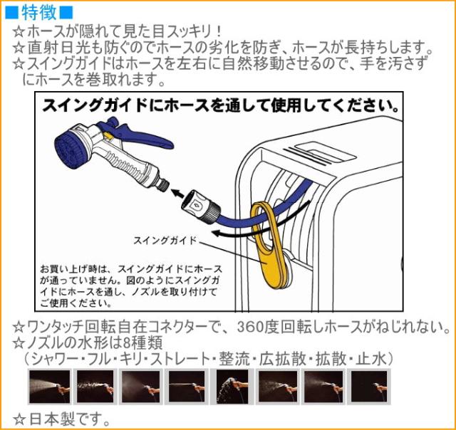 ウェイビーキューブ 20m (PRC-20GN) 日本製 家庭菜園 ホースリール 散水 洗車 掃除 ウェイビーキューブ 20m (PRC-20GN) 日本製 家庭菜園 ホースリール 散水 洗車 掃除
