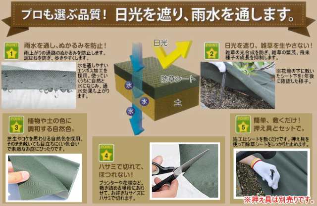 草よけシートナチュラル モスグリーン 1m mロール 防草シート 雑草防止シート 除草シート 防草 雑草 繁茂 庭造り 草除けの通販はau Pay マーケット Joyアイランド