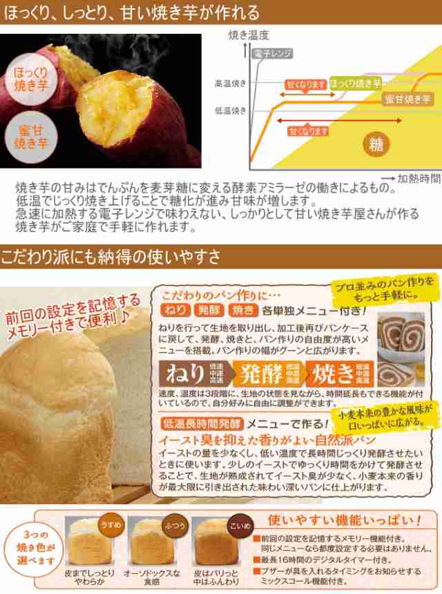 自動ホームベーカリー ふっくらパン屋さん 1斤 Hbk 101p 手作りパン パン 食パン 調理パン お菓子パン もちの通販はau Pay マーケット Joyアイランド