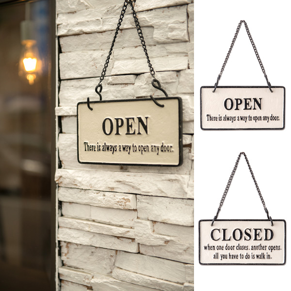 最先端 アイアンプレート Open Closed 気質アップ Concejodebarranquilla Gov Co