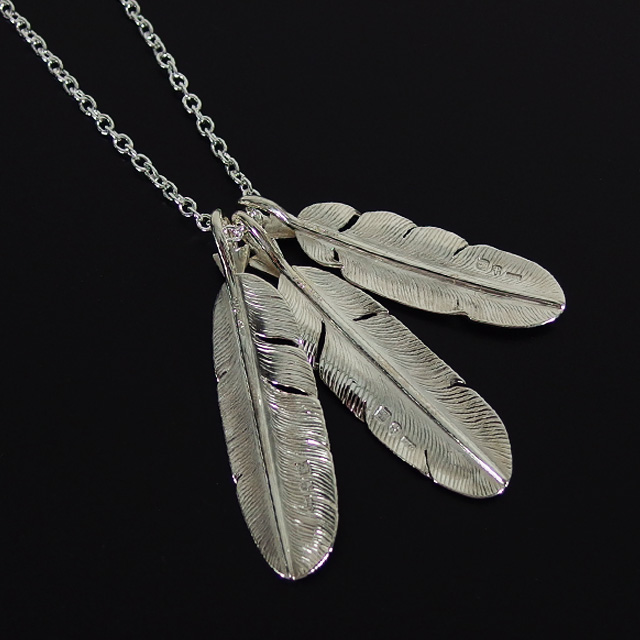 シンパシーオブソウル 3アローフェザーネックレス シルバー sympathy of soul 3 Arrow Feather Necklce ネックレス アクセサリー (ネック_4