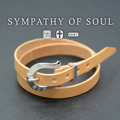 シンパシーオブソウル ブレスレット ホースシュー メイン Horseshoe Leather Wrap Bracelet-Beige ユニセックス sympathy of soul アクセ