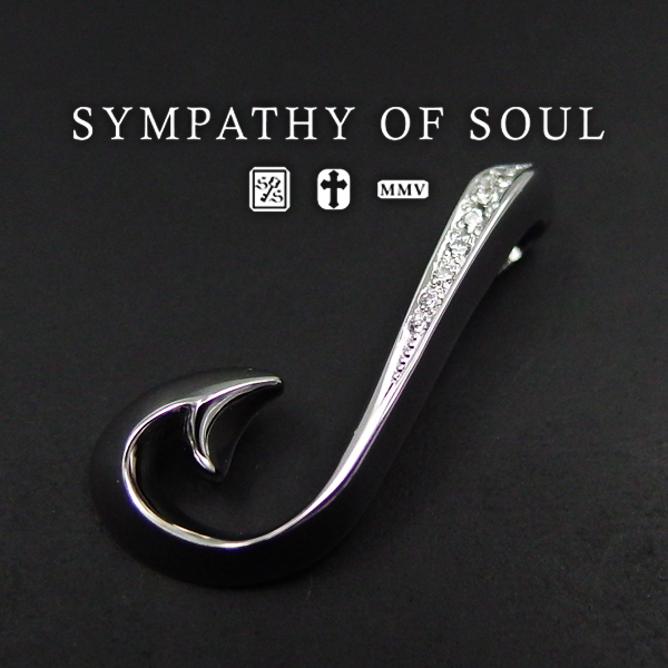 シンパシーオブソウル シルバーフィッシュフックペンダント Fish Hook Pendant - Silver w/CZ メンズ レディース ユニセックス sympathy