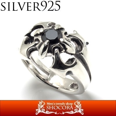 シルバーリング ブラックキュービックジルコニア シルバー925 【送料無料】【ラッピング無料】 リングサイズ /17号/19号/21号/23号の通販は 7,970円