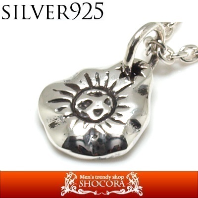 シルバーネックレス サン(太陽)×コンチョ風モチーフ シルバーペンダント シルバー925の通販は 6,696円