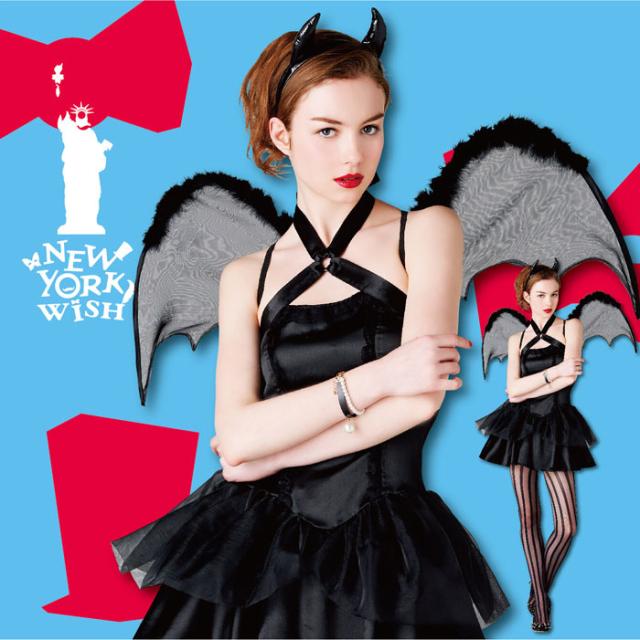 送料無料 Costume Halloween ブラック デビル デヴィル 小悪魔 黒 カチューシャ ワンピース 翼 コスプレ衣装 ハロウィンコスプレの通販はau Pay マーケット キラキラ アイランド