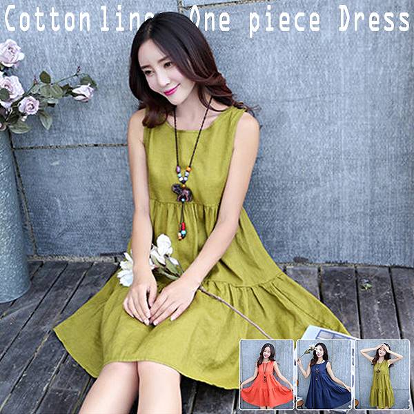 送料無料 爽やかレディース大人シンプル無地綿麻ワンピースノースリーブコットンリネンカジュアルナチュラル 納期 約2 3週間 の通販はau Pay マーケット 株式会社candy
