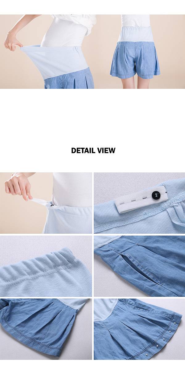 海外 送料無料 マタニティデニムショートパンツ 妊娠後期まで大活躍 ボトムスショーパン 納期 約2 3週間 の通販はau Pay マーケット 株式会社candy