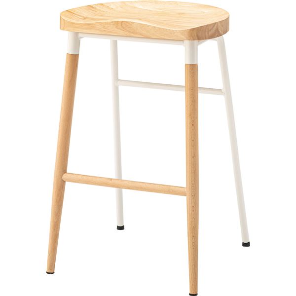 ハイスツール 約W41.5×D42×H65cm ホワイト 組立品 送料込！の通販は