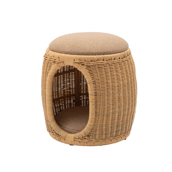 ペットスツール 約直径39×高さ43cm ナチュラル 木製 完成品 ペット用品 愛犬 愛猫 プレゼント 贈り物 ギフト 送料込！の通販は