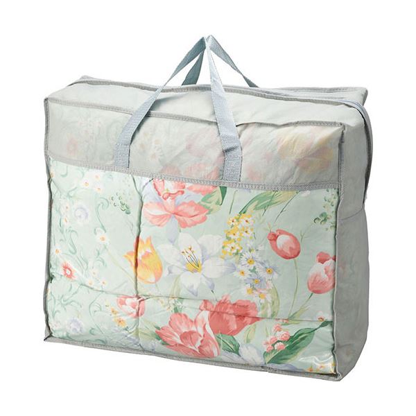 花浪漫 羽根ふとん バッグ入り 約150×210cm グリーン L7048588 送料込！の通販は