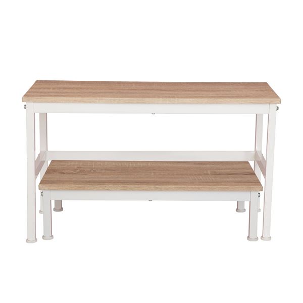 玄関ベンチ＆踏み台セット ナチュラル 組立品【代引不可】 送料込！