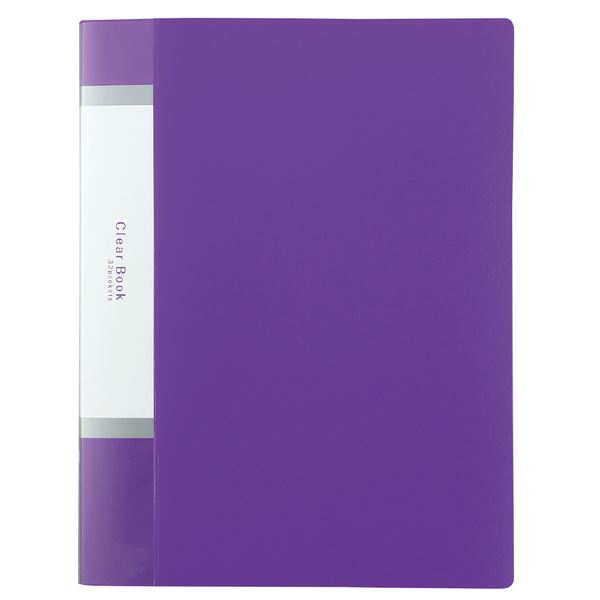 (まとめ）クリアブックA4 横入れ 32ポケット パープル 【×30セット】 送料込！の通販は 6,877円
