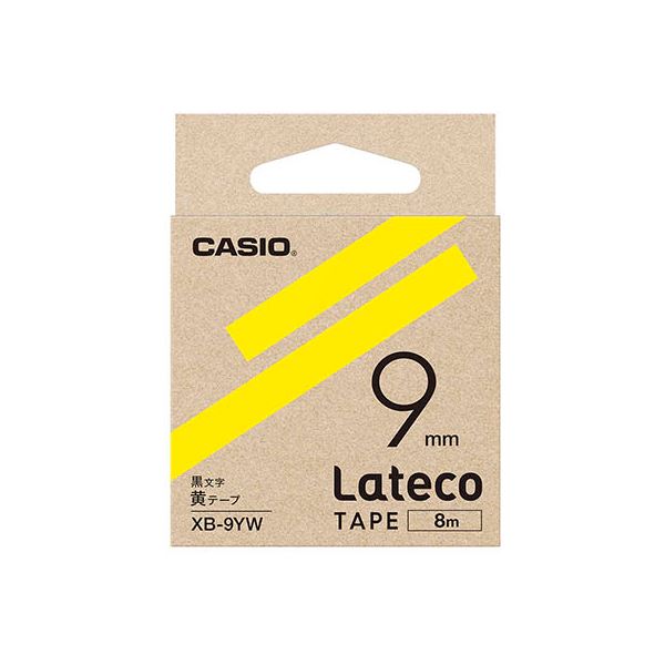 【5個セット】 カシオ計算機 Lateco 詰め替え用テープ 9mm 黄テープ 黒文字 XB-9YWX5 送料込！の通販は