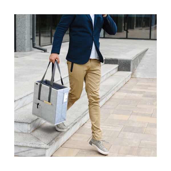 （まとめ）ソニック ユートリム キャビネットバッグタテ型 16cm幅 14型ノートPC対応 グレー UT-1490-GL 1セッの通販は