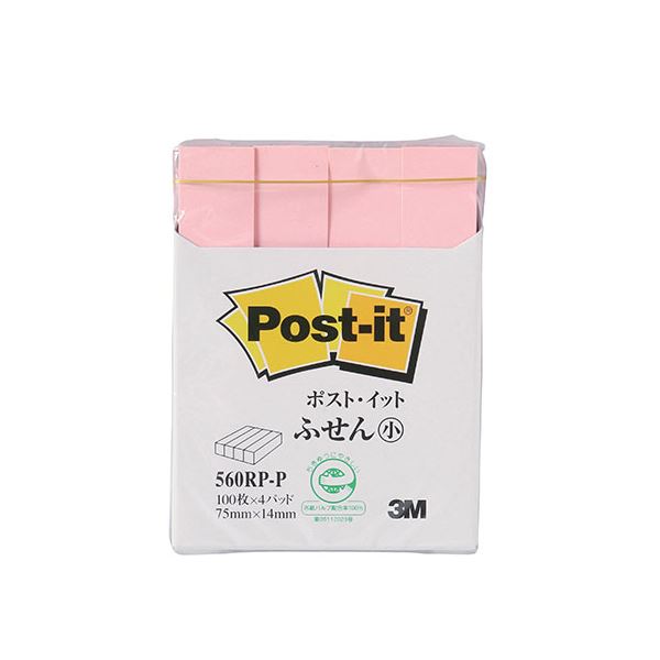 【10個セット】 3M Post-it ポストイット 再生紙 ふせん小 ピンク 3M-560RP-PX10 送料込！の通販は 5,330円