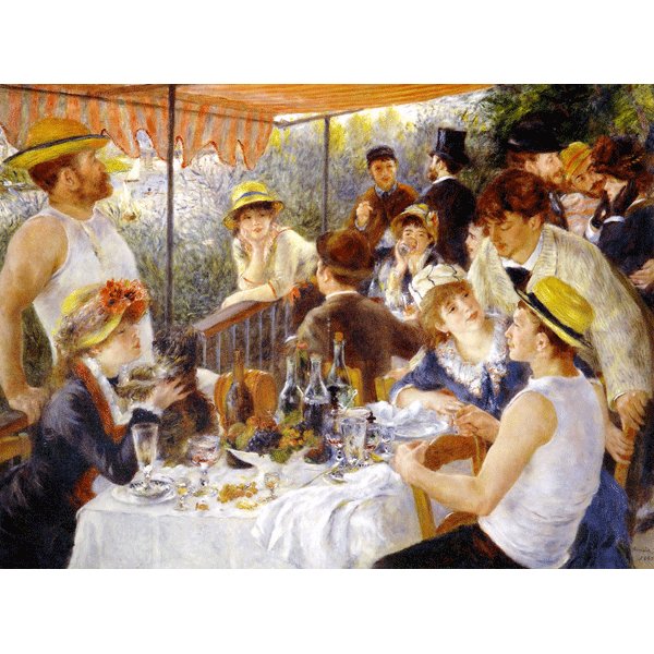 世界の名画シリーズ、プリハード複製画 ピエール・オーギュスト・ルノアール作 「舟遊びをする人々の昼食」【代引不可】 送料無料！の通販は