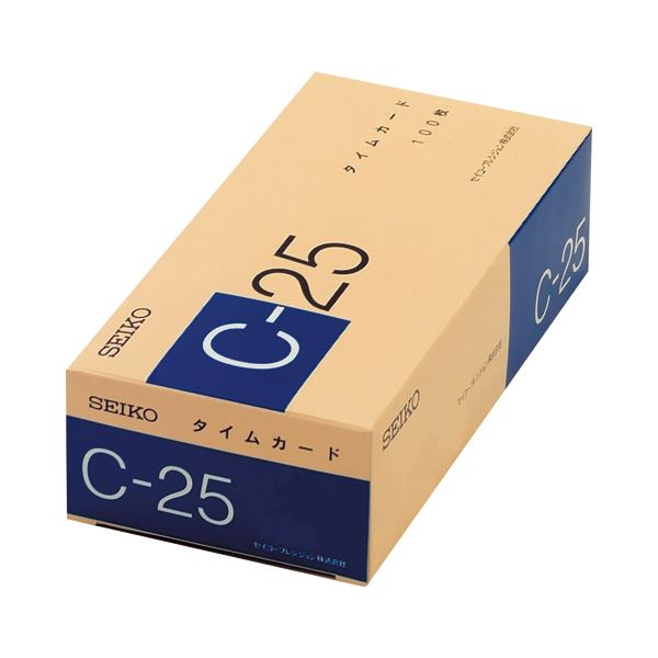 (まとめ) セイコープレシジョン セイコー用タイムカード 25日締 日付印字あり C-25カ-ド 1パック(100枚) 【×3セ