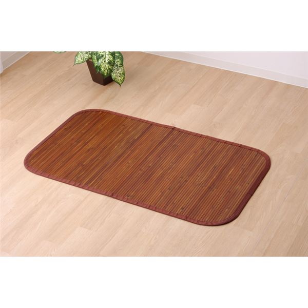 竹ラグ/ラグマット 【無地 約70×120cm】 細ひご使用 耐久性 肌触り抜群 台湾製 〔リビング ダイニング フローリング〕の通販は 7,251円