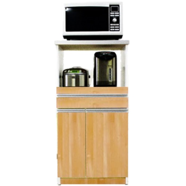 レンジ台 幅60cm 1型 ナチュラル スライドレール 2口コンセント 米びつ付き 日本製 キッチン収納 完成品 台所 インテリの通販は 27,108円