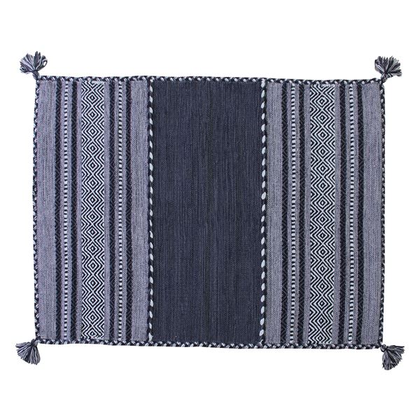 ラグマット 絨毯 130×90cm ネイビー 長方形 インド製 綿 コットン TTR-102NV シェニール リビング ダイニンの通販は 5,880円