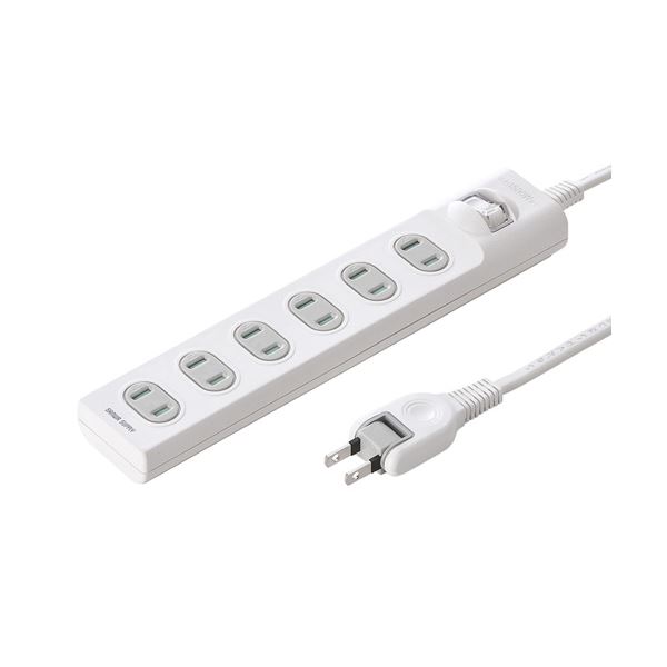 (まとめ)サンワサプライ 火災予防安全タップ TAP-TSH63SWN【×2セット】 送料無料！の通販は