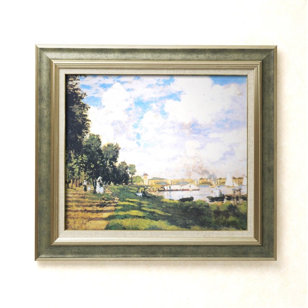 名画額縁/フレームセット 【F10号】 モネ 「アルジャントーユの停泊所」 690×615×38mm 壁掛けひも付き ストーングの通販は