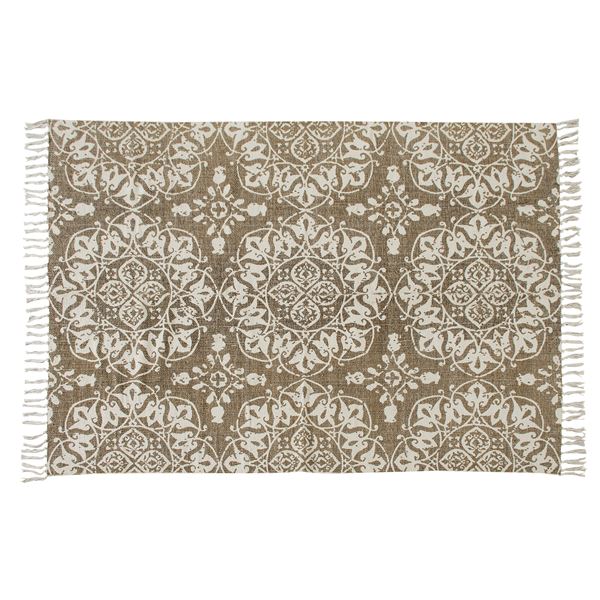 ラグマット 絨毯 170×120cm 長方形 インド製 コットン 綿 防滑加工 TTR-114D リビング ダイニング ベッドルの通販は 5,660円