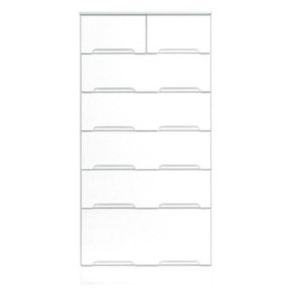 ハイチェスト 衣類収納 6段 幅60cm ホワイト スライドレール付き引き出し 日本製 完成品 ベッドルーム リビング 開梱設置の通販は 27,499円