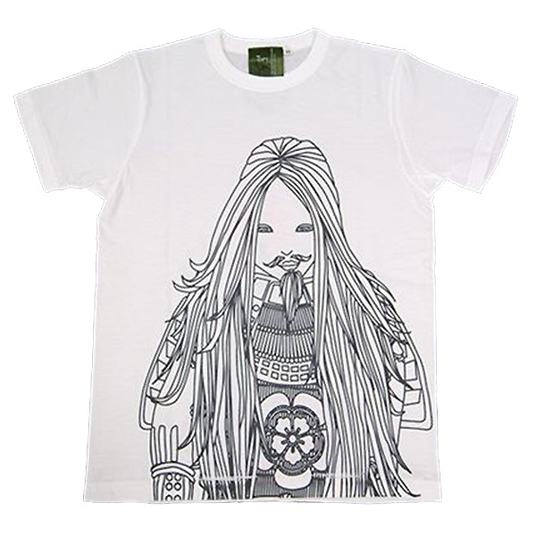 戦国武将Tシャツ 【織田信長 第2弾】 Lサイズ 半袖 ホワイト(白) 〔Uネック おもしろ〕 送料無料！の通販は