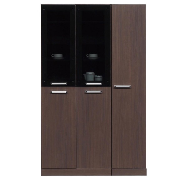 食器棚 幅111cm ダークブラウン 木製 ガラス扉 可動棚付き 日本製 フリーボード キャビネット Angel エンジェル 完の通販は 32,760円